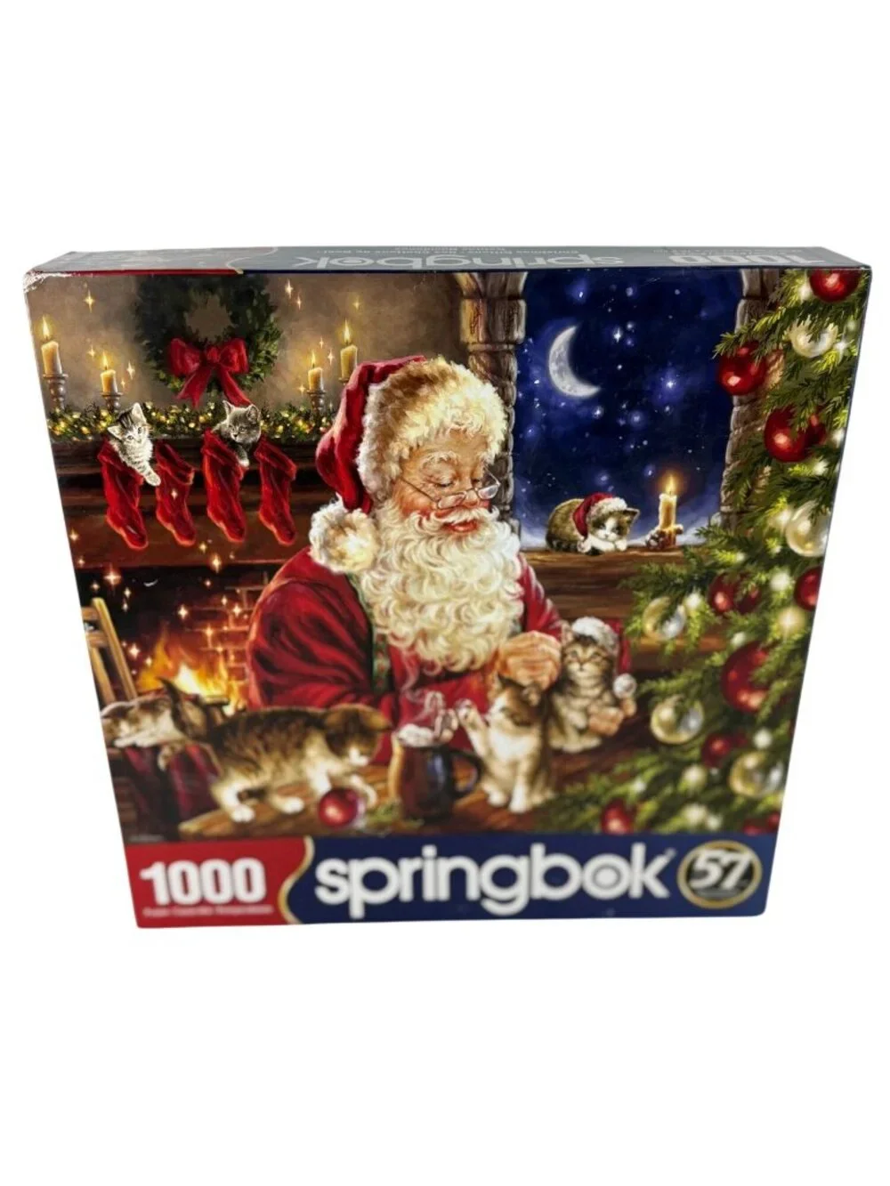 Springbok Christmas Kittens 1000-Piece Jigsaw Puzzle 24x30 Inches Santa Cats